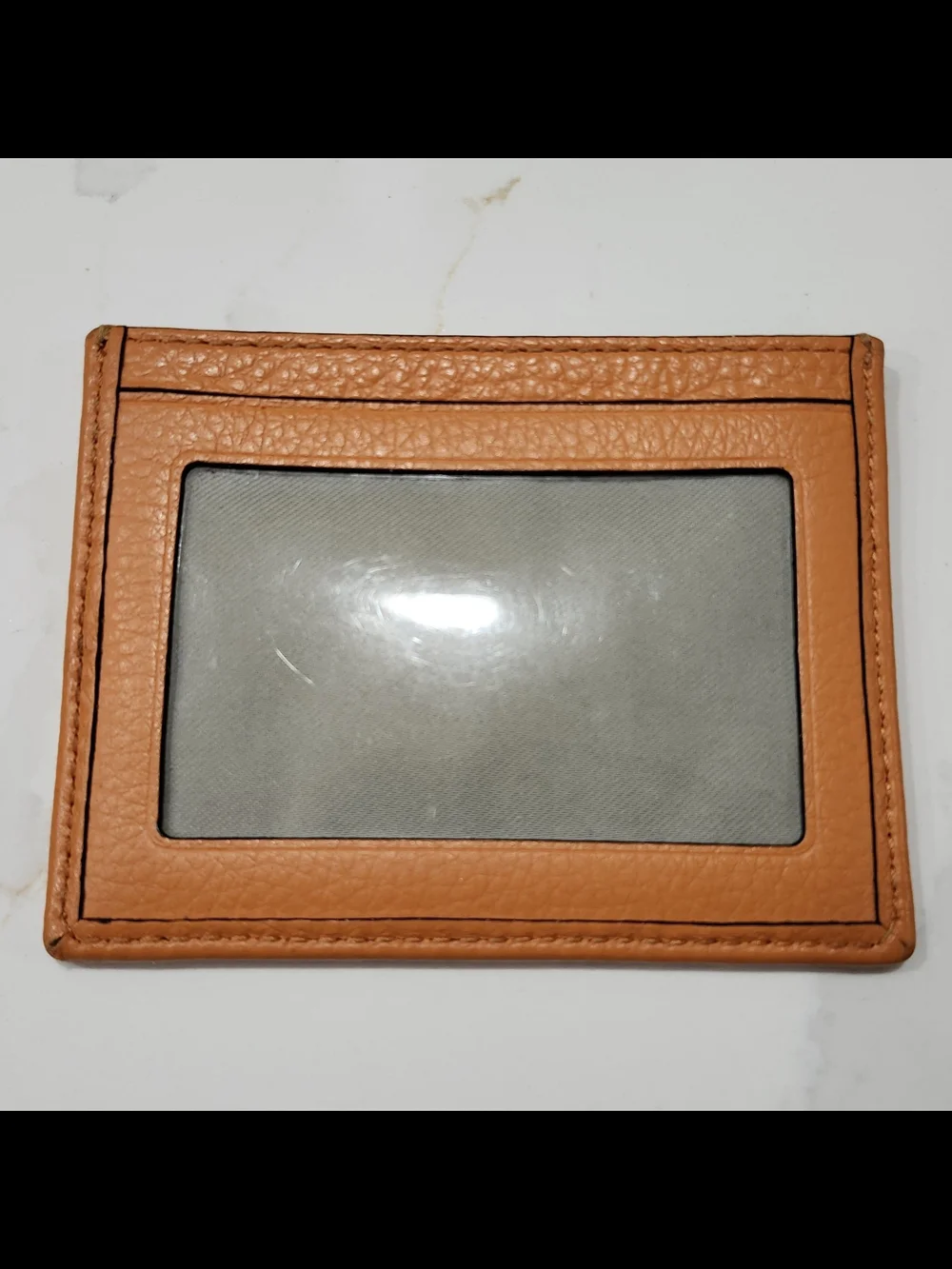 EUC Coach Unisex Signature Orange Jacquard & Smooth Leather Slim ID Card Case
